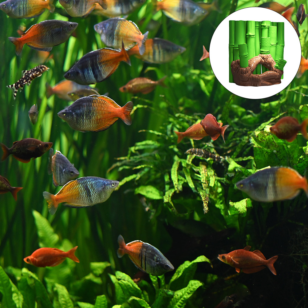 1Pcs Fish Tank 3D Bamboo Resin - Aquarium Fish Home recension och pris